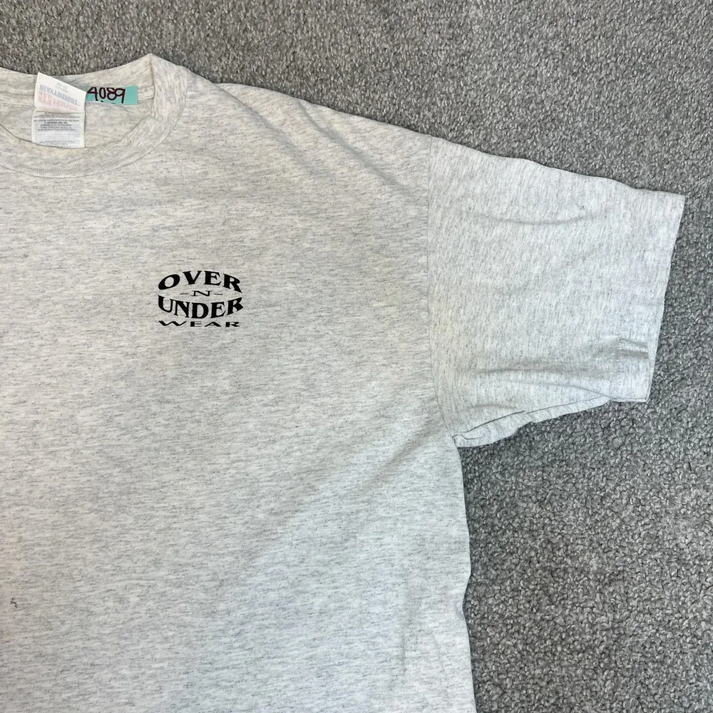 Vintage Over Under Shirt Mens XL Gray Funny Rodeo Drinking Team Western 90s 1996